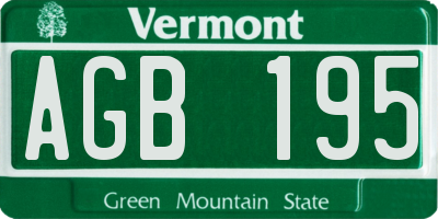 VT license plate AGB195