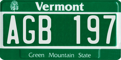 VT license plate AGB197