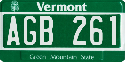 VT license plate AGB261