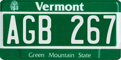 VT license plate AGB267