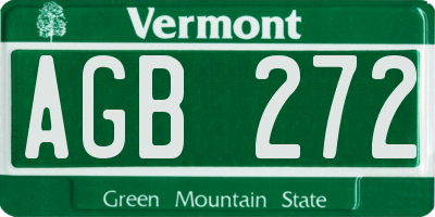 VT license plate AGB272
