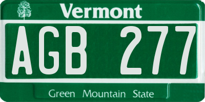VT license plate AGB277