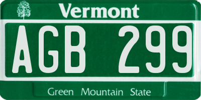VT license plate AGB299