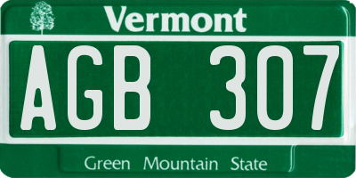 VT license plate AGB307