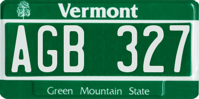 VT license plate AGB327