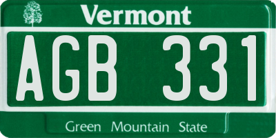 VT license plate AGB331