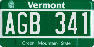 VT license plate AGB341