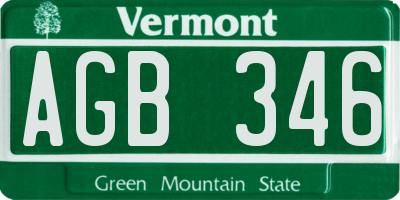 VT license plate AGB346