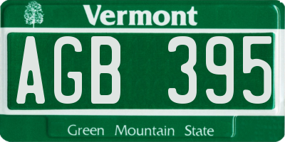 VT license plate AGB395