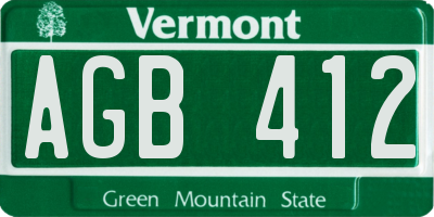 VT license plate AGB412