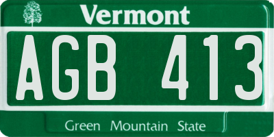 VT license plate AGB413
