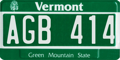 VT license plate AGB414