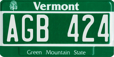 VT license plate AGB424