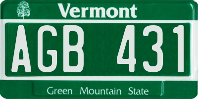 VT license plate AGB431