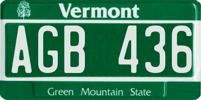 VT license plate AGB436