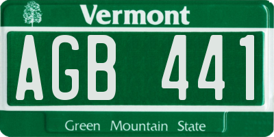 VT license plate AGB441