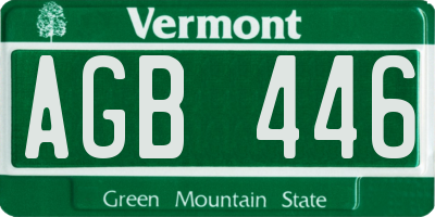VT license plate AGB446