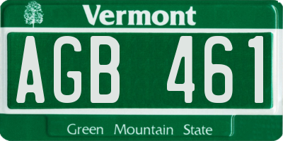 VT license plate AGB461