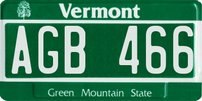 VT license plate AGB466