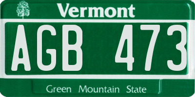 VT license plate AGB473