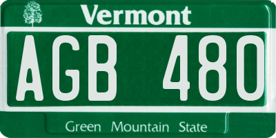 VT license plate AGB480