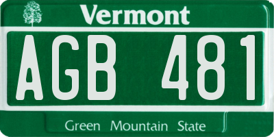 VT license plate AGB481