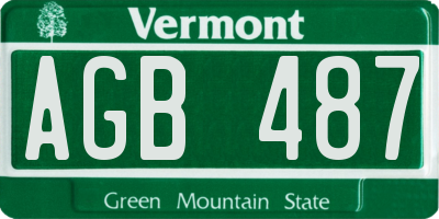 VT license plate AGB487