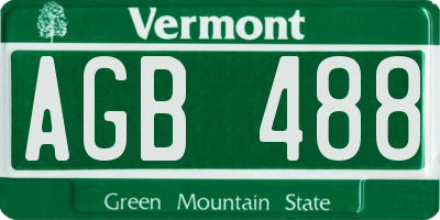 VT license plate AGB488