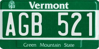 VT license plate AGB521