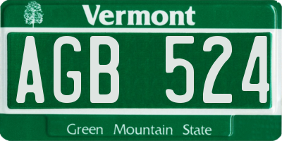 VT license plate AGB524