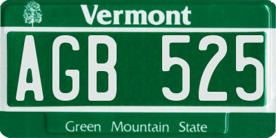 VT license plate AGB525