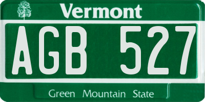 VT license plate AGB527