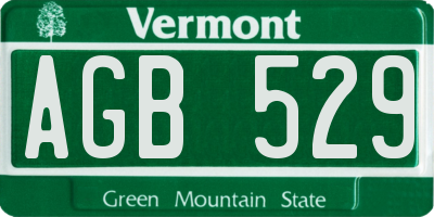 VT license plate AGB529