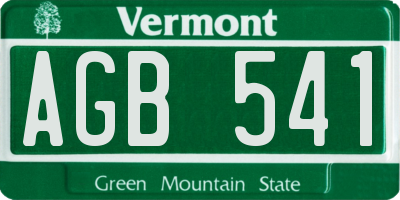 VT license plate AGB541