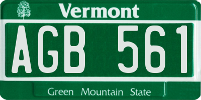 VT license plate AGB561