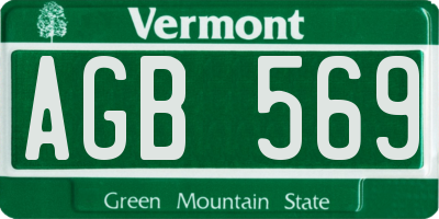 VT license plate AGB569