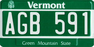 VT license plate AGB591