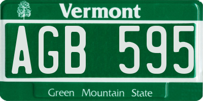 VT license plate AGB595