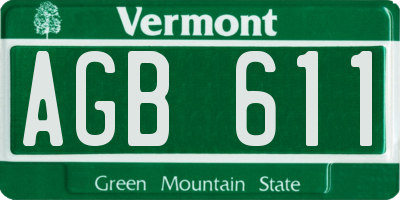 VT license plate AGB611