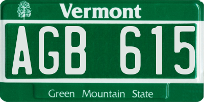 VT license plate AGB615