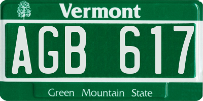 VT license plate AGB617