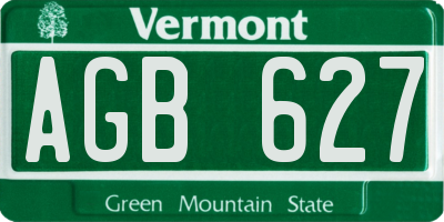 VT license plate AGB627