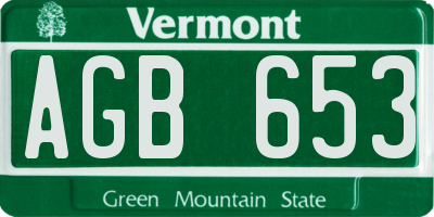 VT license plate AGB653