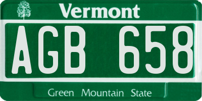 VT license plate AGB658