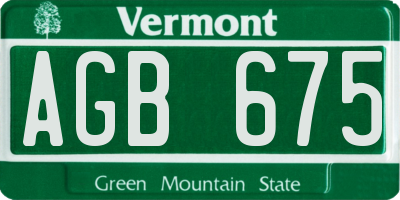 VT license plate AGB675