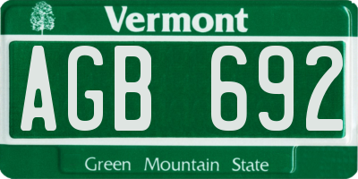 VT license plate AGB692