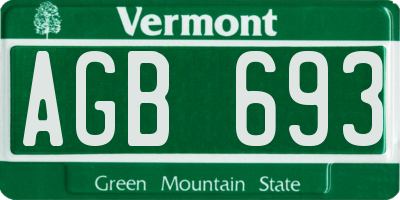 VT license plate AGB693