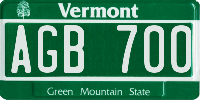 VT license plate AGB700