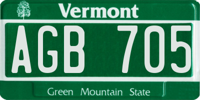 VT license plate AGB705