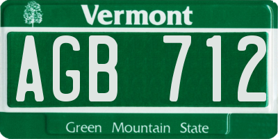 VT license plate AGB712